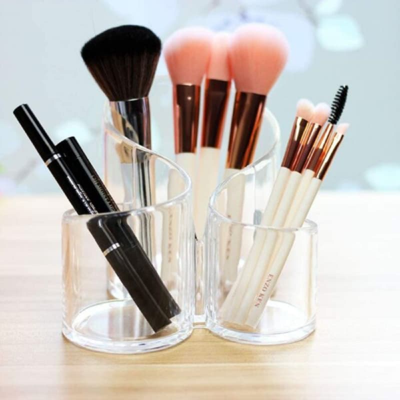 Cosmetic organizer multi-purpose brush
