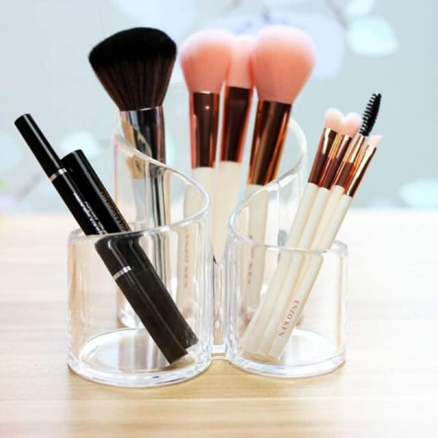 Cosmetic organizer multi-purpose brush