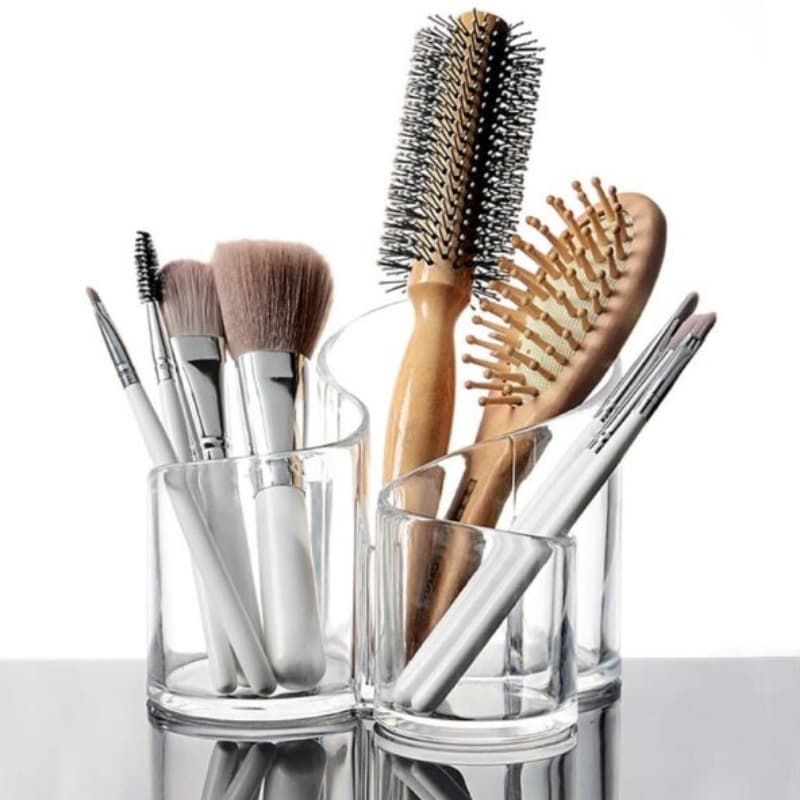Cosmetic organizer multi-purpose brush