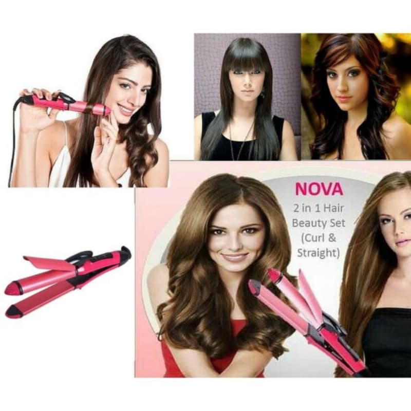 Nova 2 In 1 Hair Curler And Hair Straightener