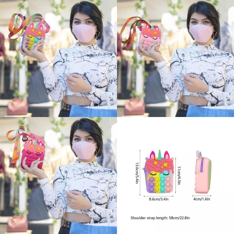 3d Silicone Pop It Bubble Kids Mini Size Pouch Bags