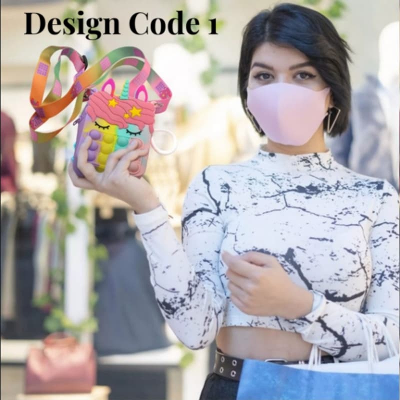 3d Silicone Pop It Bubble Kids Mini Size Pouch Bags