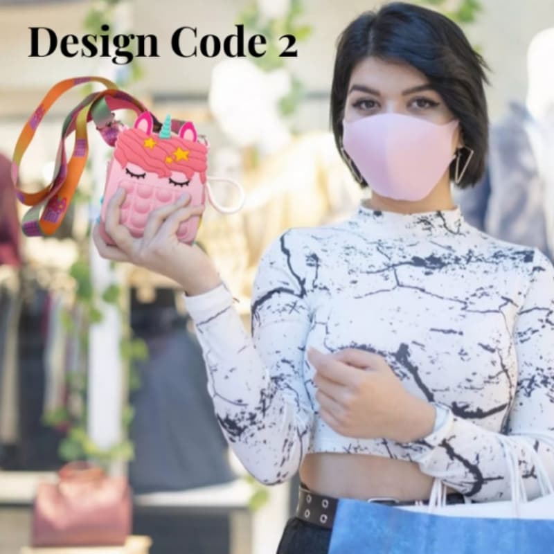 3d Silicone Pop It Bubble Kids Mini Size Pouch Bags