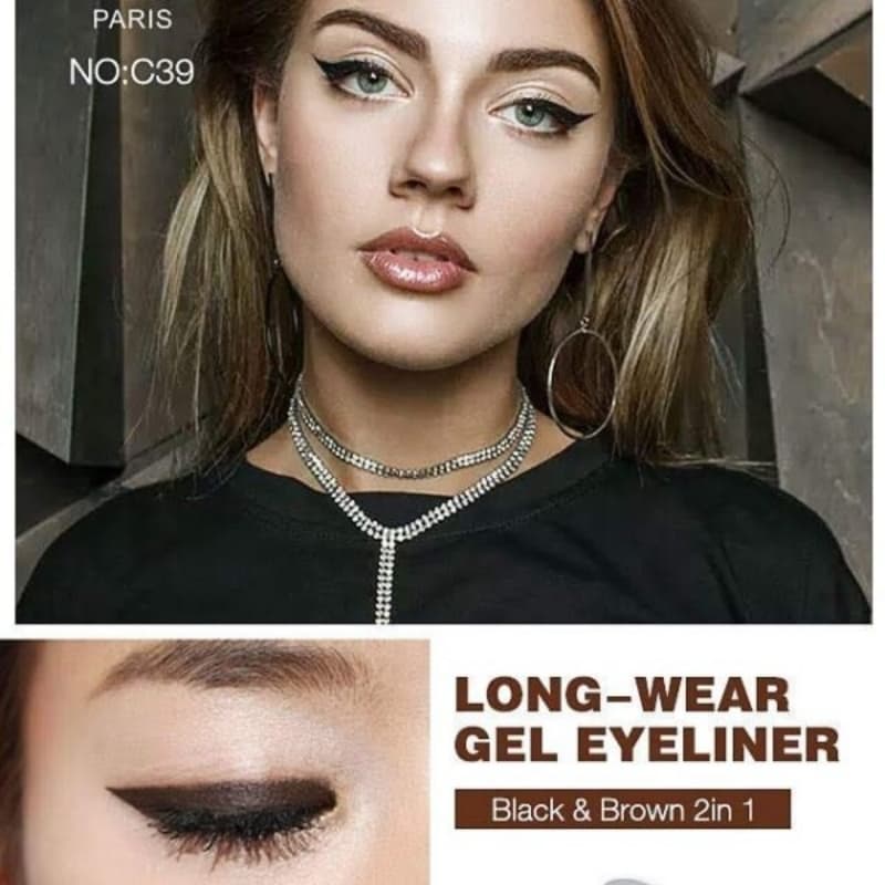 Eye Liner Gel Black & Brown 2 in 1 Waterproof Gel