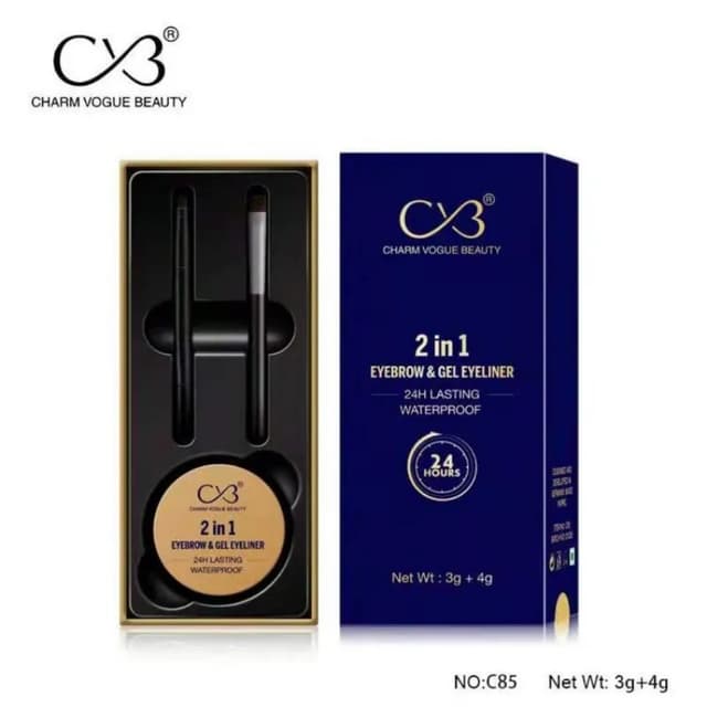Eyebrow & Gel Eyeliner 2 in 1, 24h lasting Waterproof