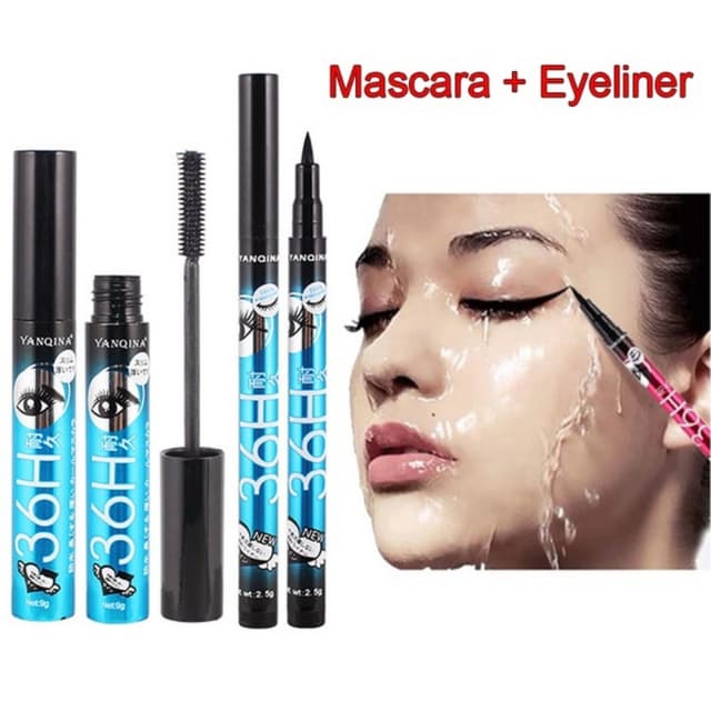 Liquid Eyeliner pencil + waterproof Mascara set.