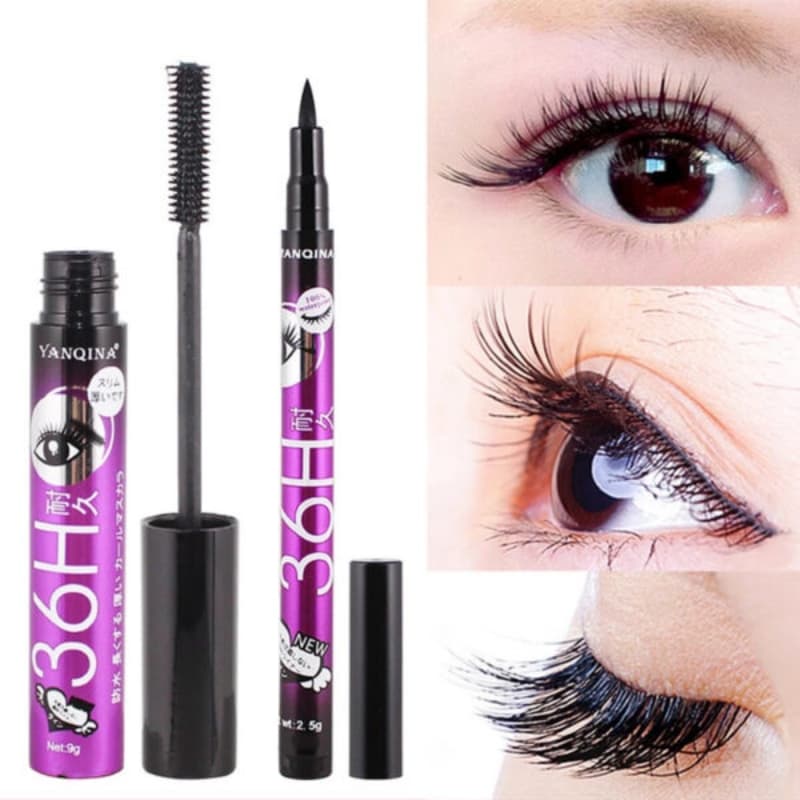 Liquid Eyeliner pencil + waterproof Mascara set.