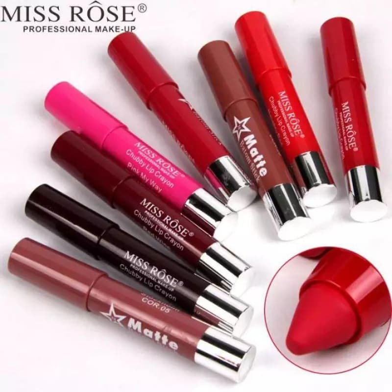 Miss Rose pack of 3,Matte Chubby Lip Crayons